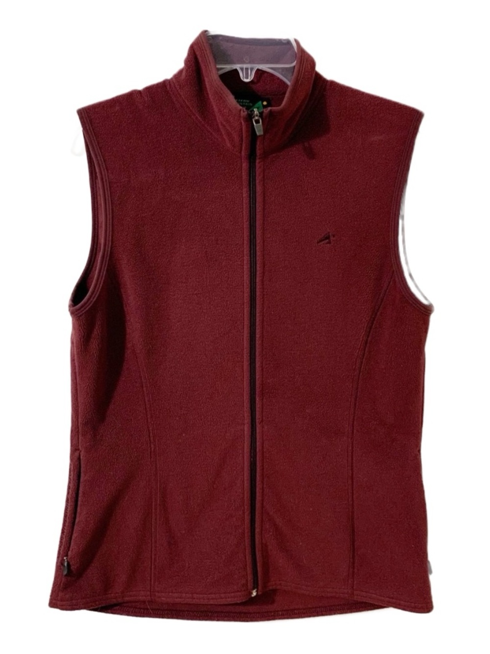 Eastern Mountain Sports Front Zip Polartec Fleece Vest Mock Turtleneck Burgundy